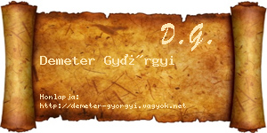 Demeter Györgyi névjegykártya