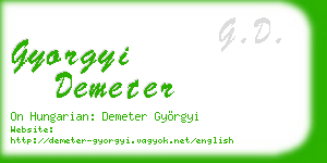 gyorgyi demeter business card